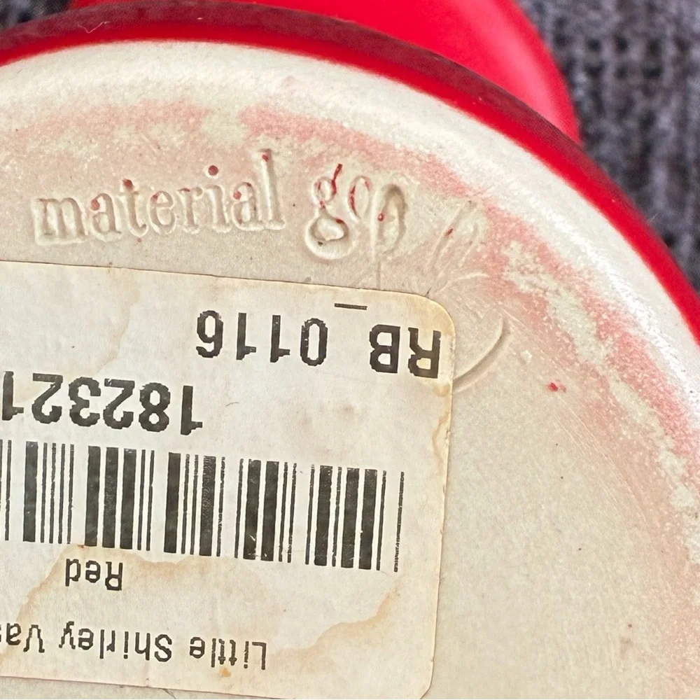 Material Good Hot Tamale Red Little Shirley Bud Vase Lauren Burman Marked
